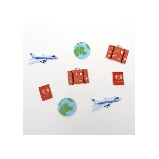 Sachet de 16 confettis de table, Voyages