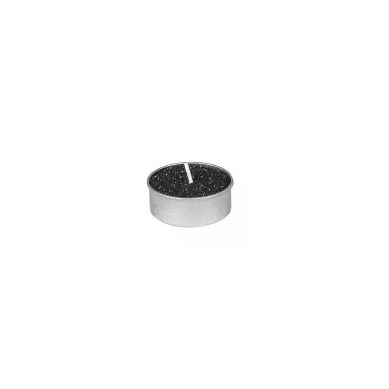 Set de 6 bougies chauffe plat, ø 3.5 cm, noires pailletées