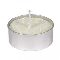 Set di 6 lumini, ø 3,5 cm, glitter bianco