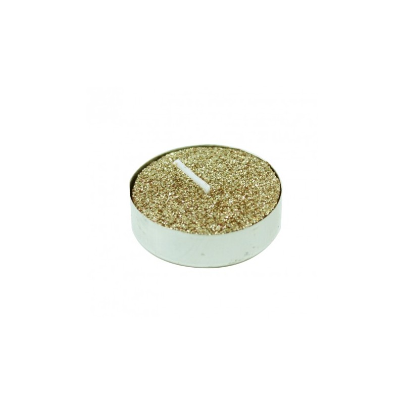 Set di 6 luci da tè, ø 3,5 cm, glitter oro Set di 6 luci da tè, ø 3,5 cm, glitter oro