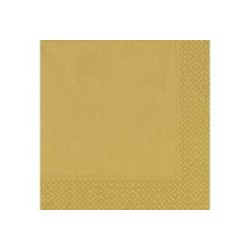 Serviettes 33x33 3 couches or