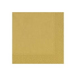 Serviettes 33x33 3 couches or