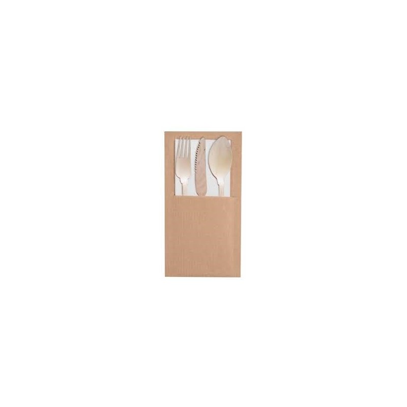 8 porte-couverts kraft 8x18cm 8 porte-couverts kraft 8x18cm