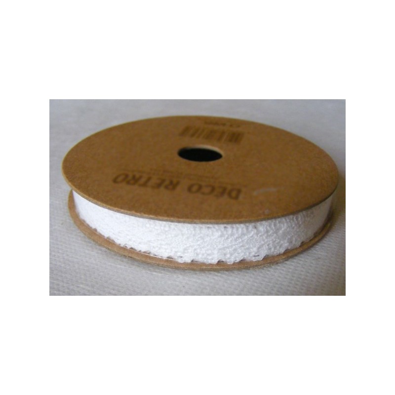 Ruban coton dentelle blanc, adhésif, 1cm x 2m Ruban coton dentelle blanc, adhésif, 1cm x 2m