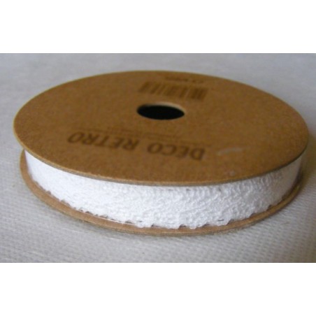 Ruban coton dentelle blanc, adhésif, 1cm x 2m