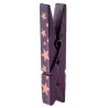 4 Pinces en bois, avec étoiles métallisées, prune, 5cm 4 Pinces en bois, avec étoiles métallisées, prune, 5cm