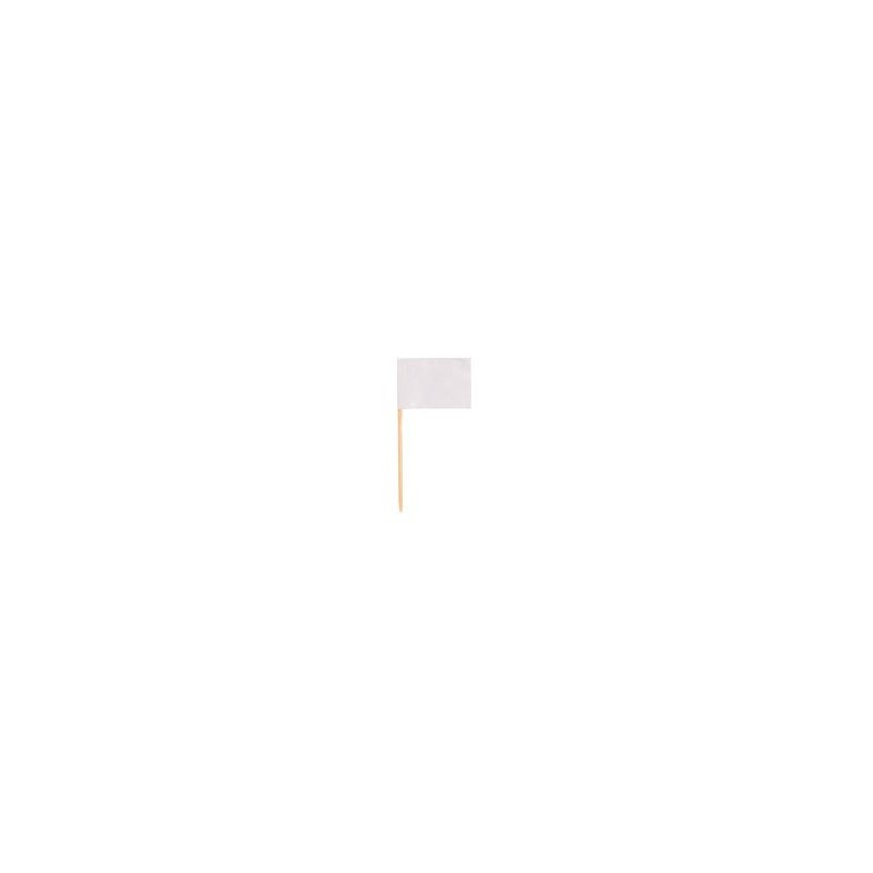 500 Piques drapeaux, 8cm, blanc. 500 Piques drapeaux, 8cm, blanc.