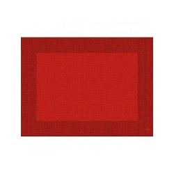 10 sets de table, Linnea uni, 30 x 40 cm, rouge