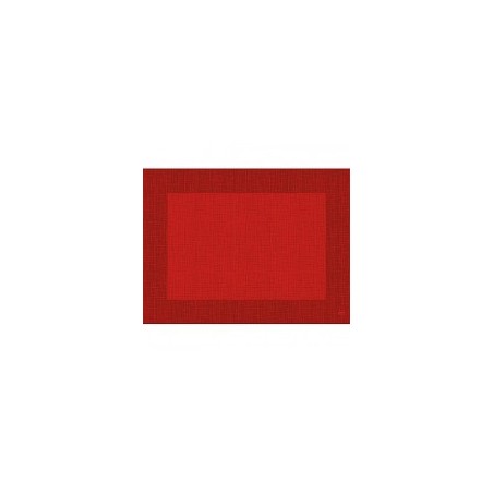 10 sets de table, Linnea uni, 30 x 40 cm, rouge