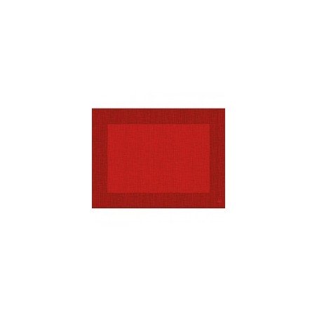 10 sets de table, Linnea uni, 30 x 40 cm, rouge