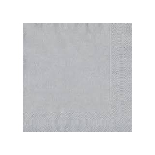 20 Serviettes 33x33 3 couches argent