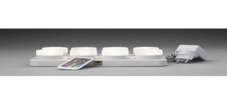 1 set completo di 8 LED mini, multicolore, con caricatore e telecomando, 48 x 50 mm