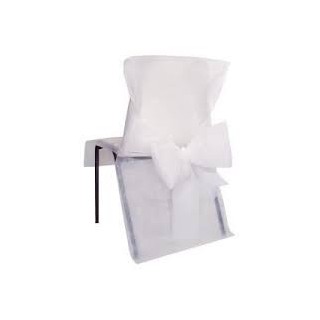 Housse de chaise nœud, blanc, sachet de 10 pces