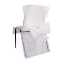 Housse de chaise nœud, blanc, sachet de 10 pces