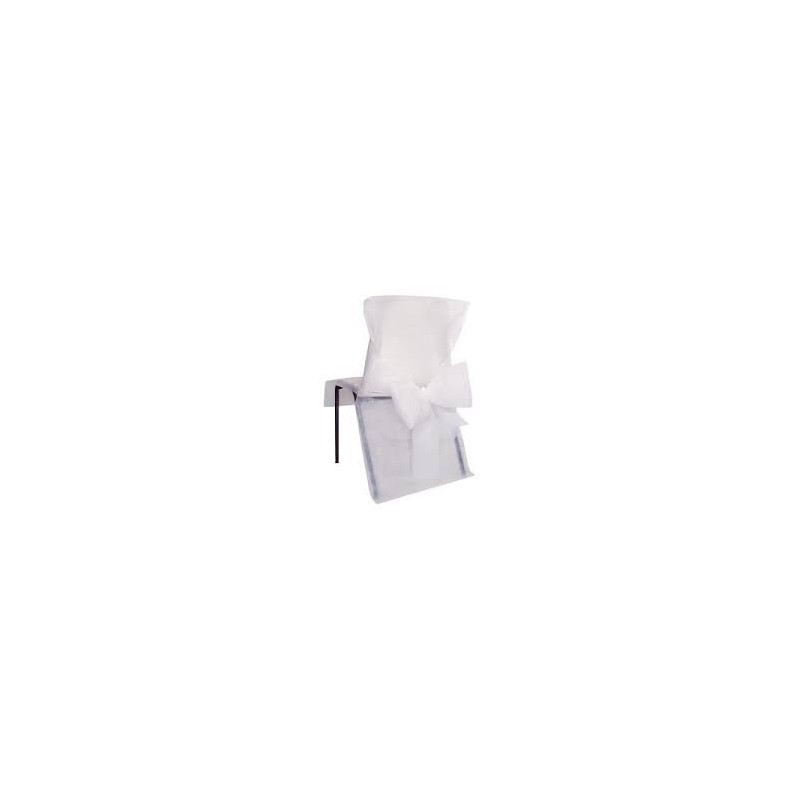 Housse de chaise nœud, blanc, sachet de 10 pces