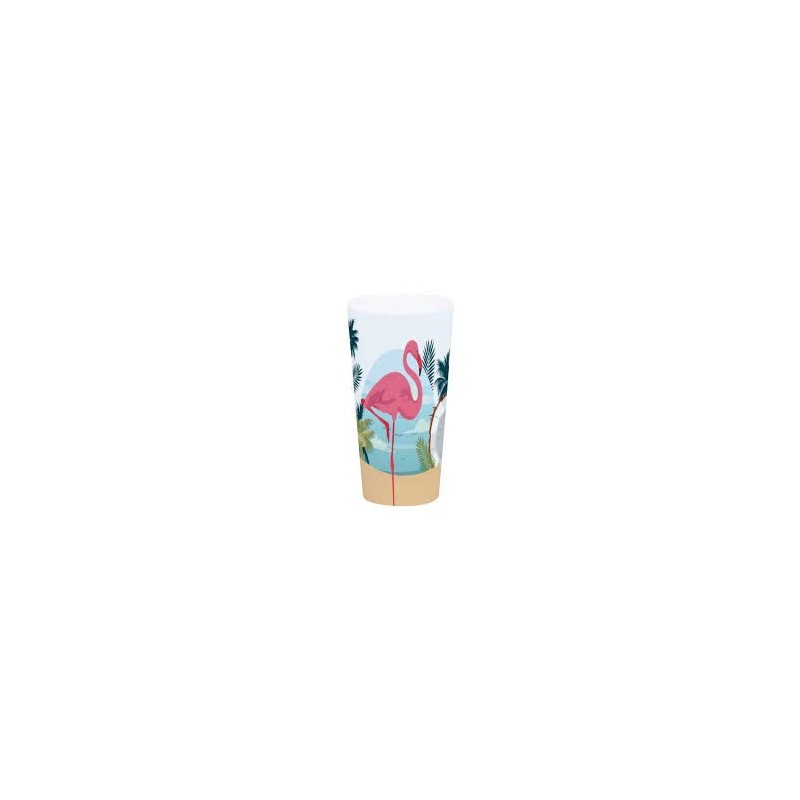 Gobelet PP imprimé Flamand rose, D 9.2cmx17cm 700ml Gobelet PP imprimé Flamand rose, D 9.2cmx17cm 700ml