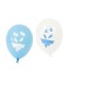 8 Ballons imprimés pied et  main bleu, Ø 25 cm