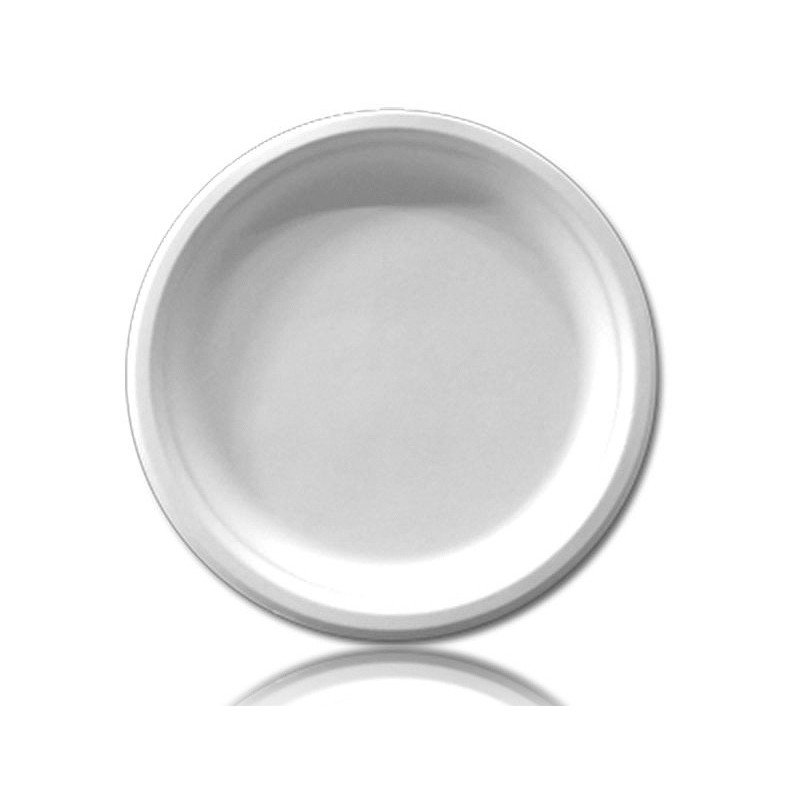 50 Assiettes rondes, canne à sucre diamètre 23 cm