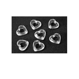 20 coriandoli da tavolo a forma di cuore, trasparenti, 13mm