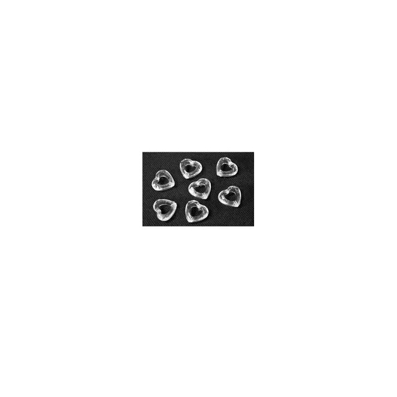 20 confettis de table forme coeur, transparent, 13mm 20 confettis de table forme coeur, transparent, 13mm