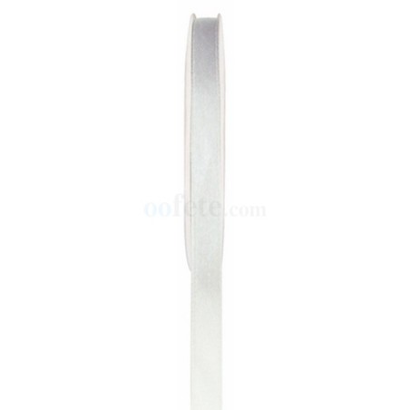 Ruban satin double face blanc, bobine de 25 mètres