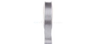 1 Doppelsatinband, grau, 6 mm x 25 meter