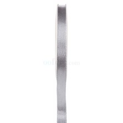 1 nastro di raso grigio, rotolo di 6 mm x 25 metri
