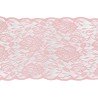 Chemin de table dentelle rose, 17cm x 5m, rose quartz