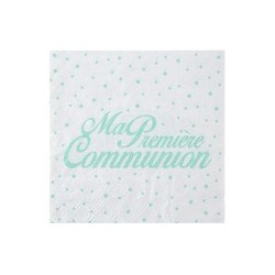 20 Serviettes " Ma première Communion, 16,5 x 16,5 cm, 3plis, mint