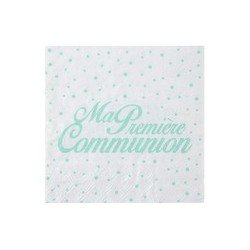 20 Handtücher "Ma première Communion, 16,5 x 16,5 cm, 3Plis, Mint