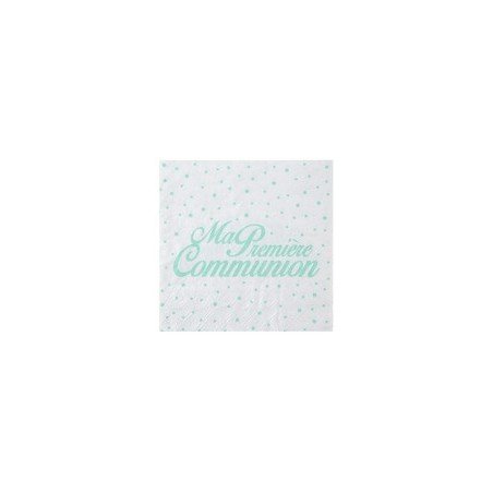 20 Serviettes " Ma première Communion, 16,5 x 16,5 cm, 3plis, mint