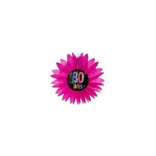 1 ventaglio di carta 80 anni "chic", diametro 50 cm