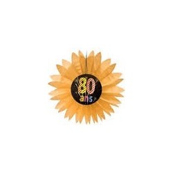 1 ventaglio di carta 80 anni "chic", diametro 50 cm