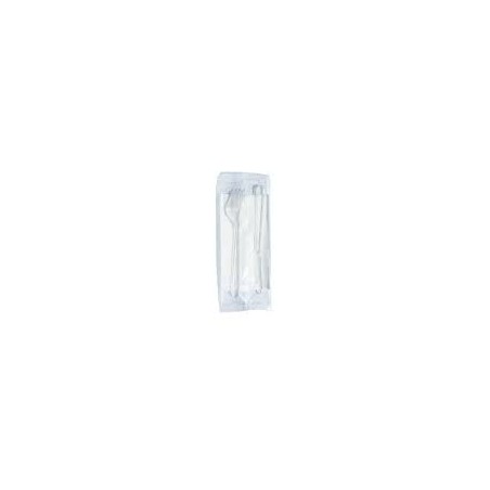 Sets couverts extra, 3 pces couteau,fourchette serviette transp.