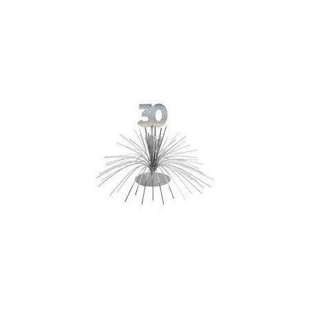 Centre de table " 30 ans", palmier argenté