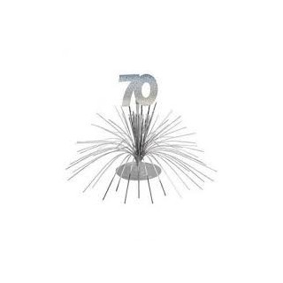 Centre de table " 70 ans", palmier argenté