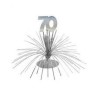 Centre de table " 70 ans", palmier argenté
