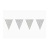 Catena di 10 gagliardetti d'argento spangled, 6m. Catena di 10 gagliardetti d'argento spangled, 6m.