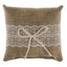 1 cuscino naturale in pizzo 12 x 12 cm, juta e cordoncino
