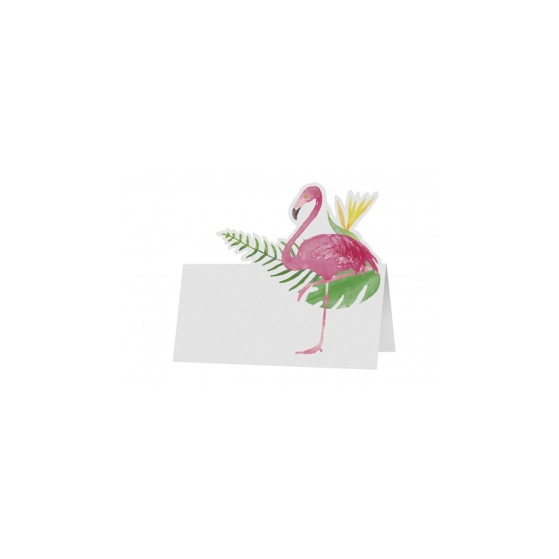 6 Marque-places flamant rose, 8x8cm