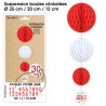 Suspensions 3 boules tous les âges, rouge & blanc Suspensions 3 boules tous les âges, rouge & blanc