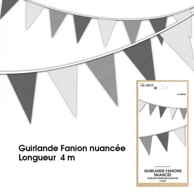 Ghirlanda di stendardo mezzetinte, 4 m, grigio Ghirlanda di stendardo mezzetinte, 4 m, grigio