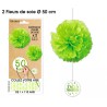 2 Suspensions Fleurs de soie tous âges, vert 2 Suspensions Fleurs de soie tous âges, vert
