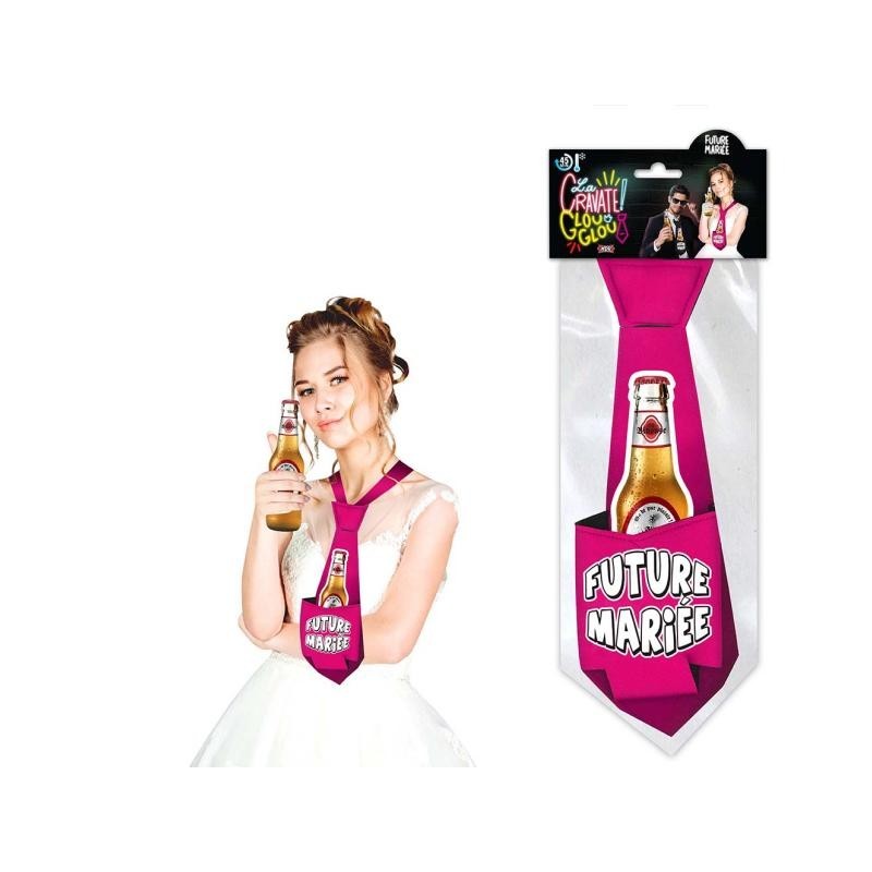 Cravate Glouglou"Future Mariée" fuchsia