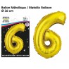 1 Ballon métallique, or Chiffre 6 1 Ballon métallique, or Chiffre 6