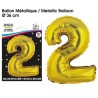 1 Ballon métallique, or Chiffre 2 1 Ballon métallique, or Chiffre 2