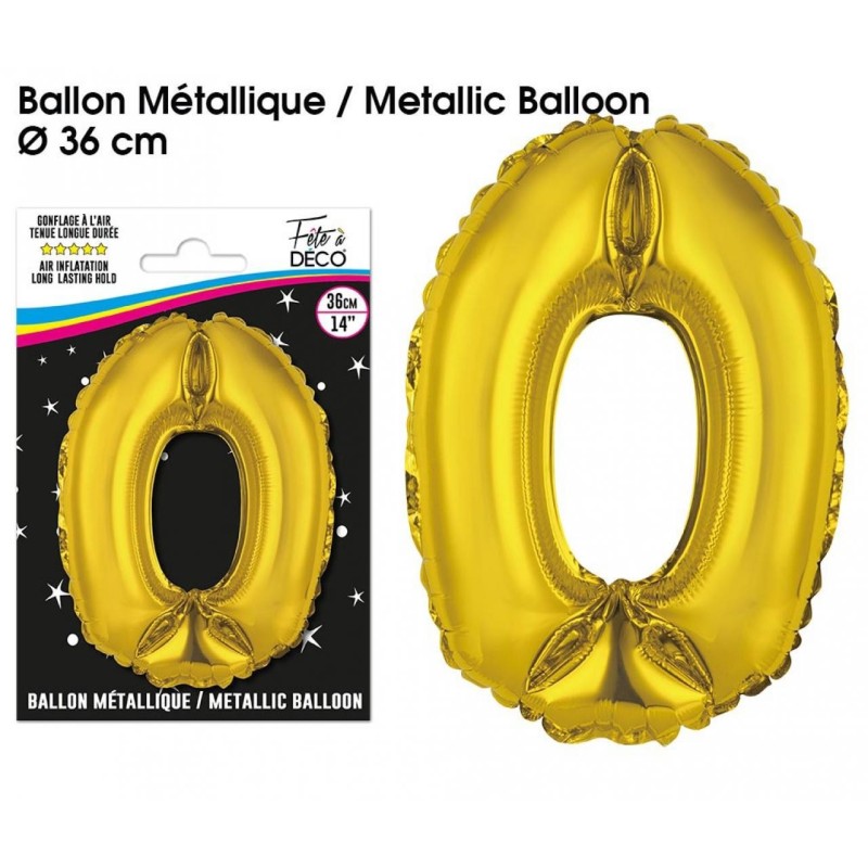 1 pallone di metallo, numero 0 oro  1 pallone di metallo, numero 0 oro
