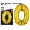 1 Ballon métallique, or Chiffre 0