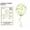 Sachet de 6 ballons confettis, vert Sachet de 6 ballons confettis, vert