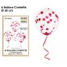 Sacchetto di 6 palloncini coriandoli, rosso